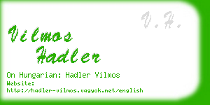 vilmos hadler business card